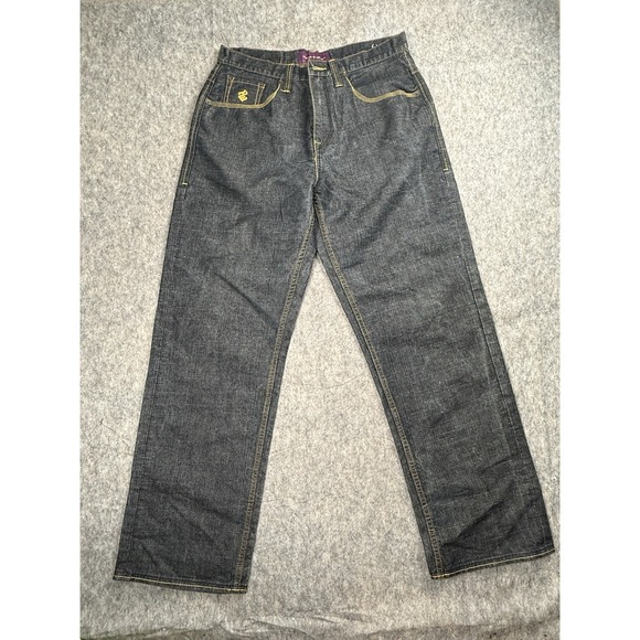 Rocawear Other - Vintage Y2K Rocawear Dark Wash Embroidered Pocket Jeans Size 34 X 32 Loose Baggy